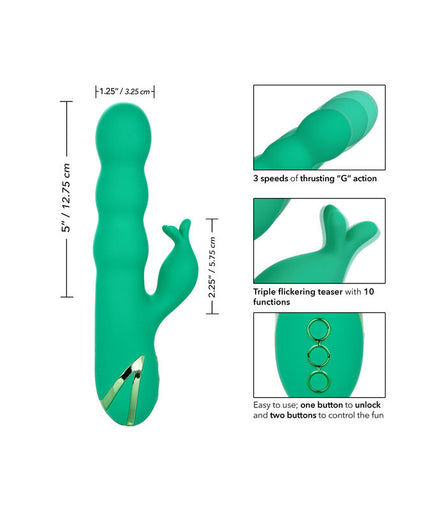 Pleasurements – Calexotics – Sonoma Satisfier Stoßender Rabbit Vibrator Grün