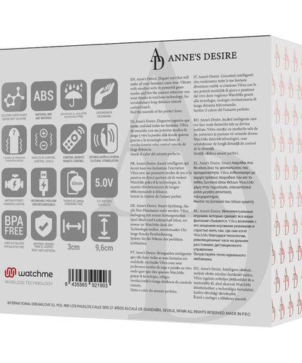 Anne's Desire – Panty Pleasure Tecnolog A Watchme Black