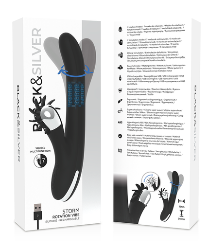Black&silver – Bunny Storm Rotationsvibrator