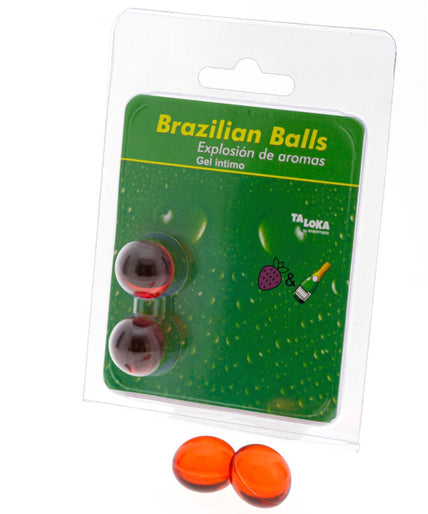 Taloka – 2 Brazilian Balls Strawberries & Champagne Intimate Gel
