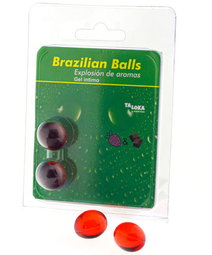 Taloka – 2 Brazilian Balls Strawberry & Chocolate Intimate Gel
