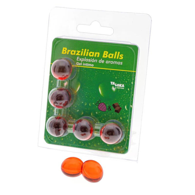 Taloka – 5 Brazilian Balls Erdbeer- & Schokoladen Intimgel
