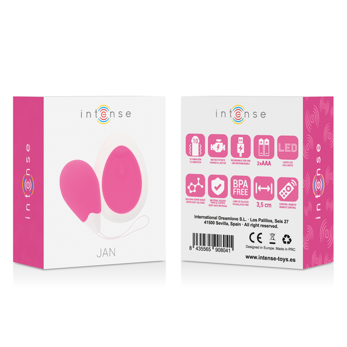 Intense – Jan Egg Vibrator met Afstandsbediening Roze