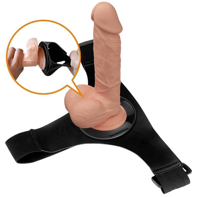 Pretty Love – Harness-Slip Universal Harness mit Dildo Jerry 21,8 cm Natur