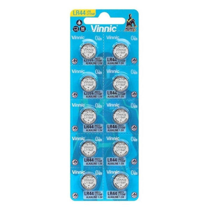 Vinnic – Alkaline Knopfzellenbatterie AG13 L1154F LR44 Blister*10