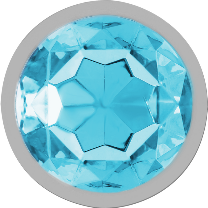 Intense – Aluminum Metal Anal Plug with Blue Crystal Size S