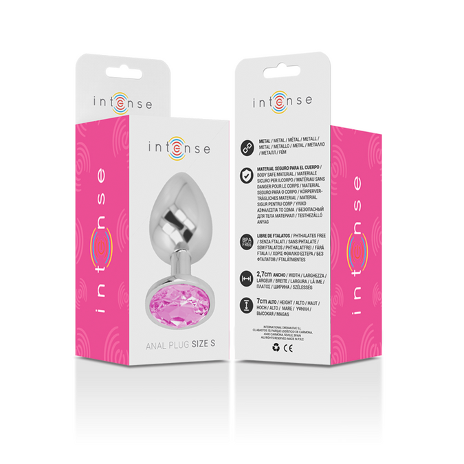 Intense – Analplug aus Aluminium mit pinkem Kristall Größe S