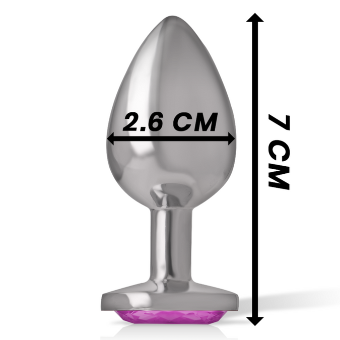 Intense – Analplug aus Aluminium mit pinkem Kristall Größe S