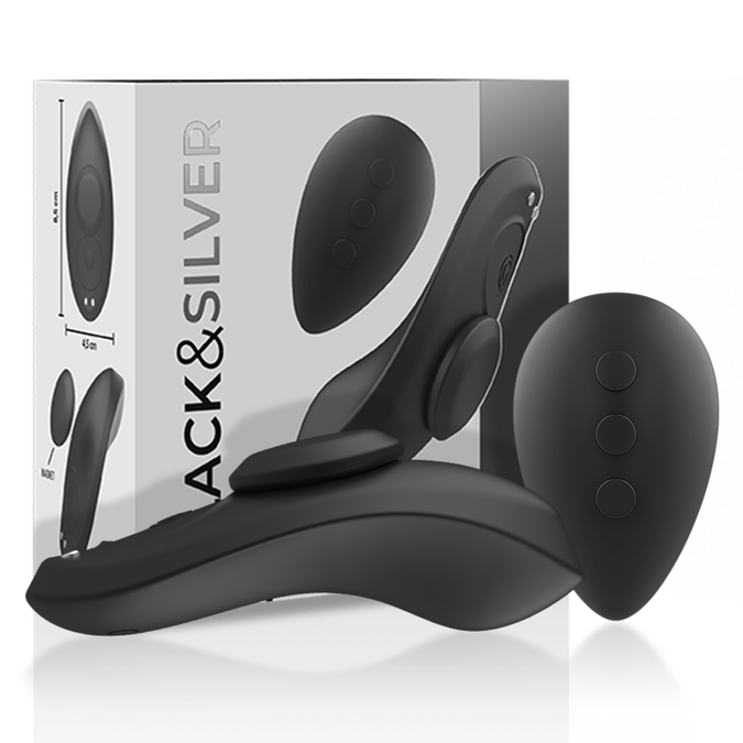 Black&silver – Preston Wiederaufladbarer Silikonvibrator Pantie Schwarz