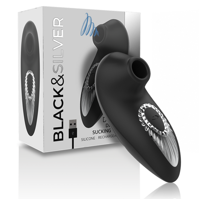 Black&silver – Drake Deluxe Sucking Vibe Rechargeable Silicone Black
