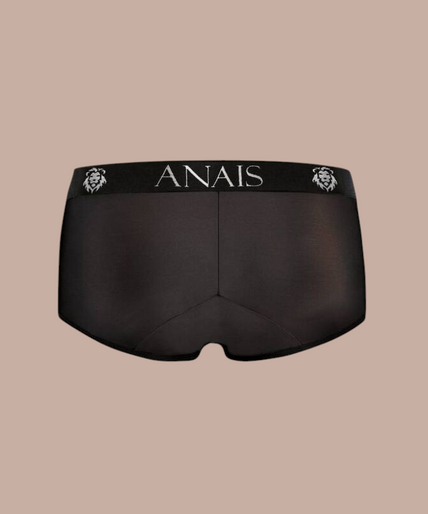 Pleasurements Anais Men petrolkleurige herenslip met elastische tailleband gedragen door een model
