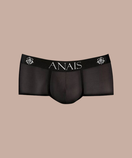 Pleasurements Anais Men petrolkleurige herenslip met elastische tailleband gedragen door een model