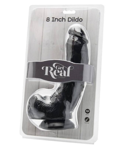 Pleasurements – Get Real – Realistischer Dildo mit Hoden Schwarz 20,5 cm