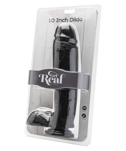 Get Real – Realistischer Dildo mit Hoden Schwarz 25,5 Cm 