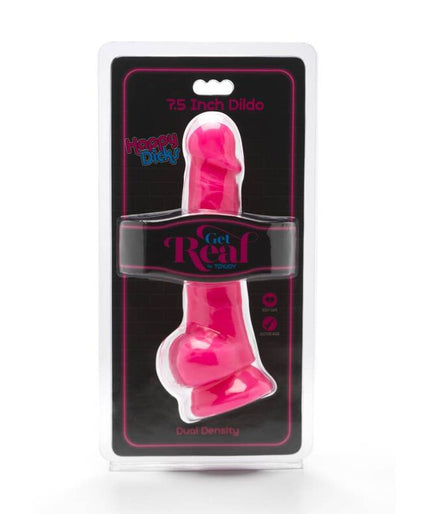 Get Real – Happy Dicks Dildo mit Hoden Pink 19 cm