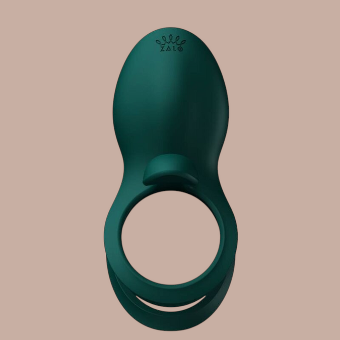 Pleasurements Zalo Bayek vibrerende koppelring in groen siliconen met ergonomisch ontwerp voor gedeeld plezier