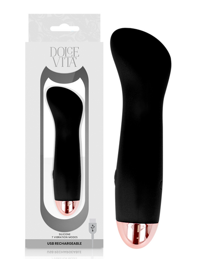 Pleasurements – Dolce Vita – Wiederaufladbarer Vibrator One Schwarz 7 Geschwindigkeiten
