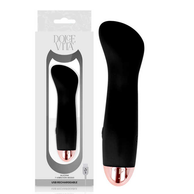 Pleasurements – Dolce Vita – Wiederaufladbarer Vibrator One Schwarz 7 Geschwindigkeiten