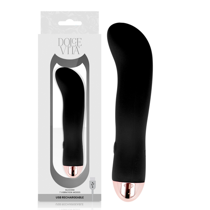 Pleasurements – Dolce Vita – Wiederaufladbarer Vibrator Zwei Schwarz 7 Geschwindigkeiten