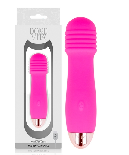 Pleasurements – Dolce Vita – Wiederaufladbarer Vibrator Drei Pink 7 Geschwindigkeiten