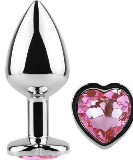 Secretplay – Metal Butt Plug Fuchsia Heart Small Size 7 Cm