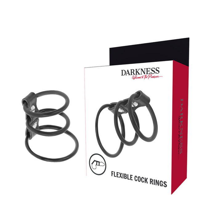 Darkness – Set aus 3 flexiblen Penisringen