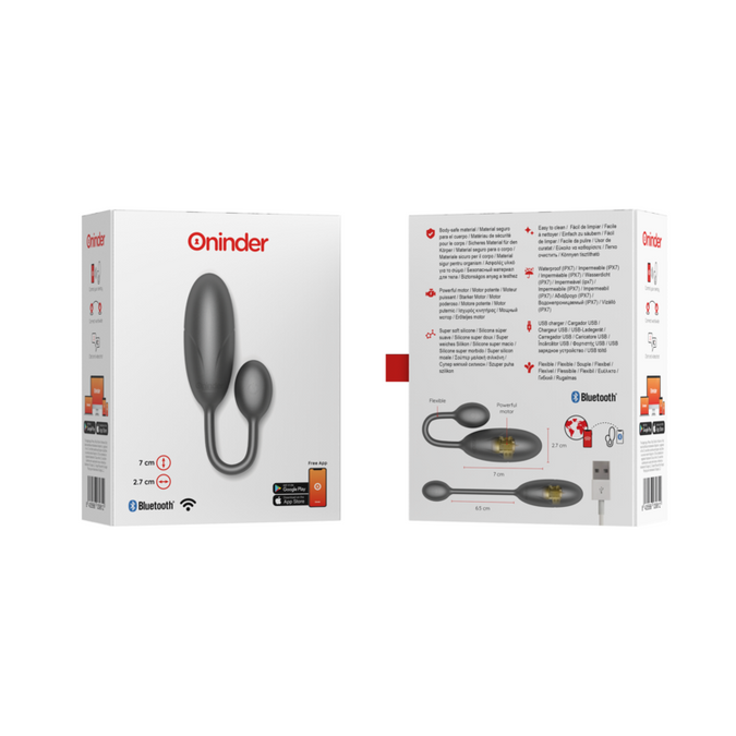 Oninder – Denver Vibrations-Ei Schwarz 7 x 2,7 cm Kostenlose App