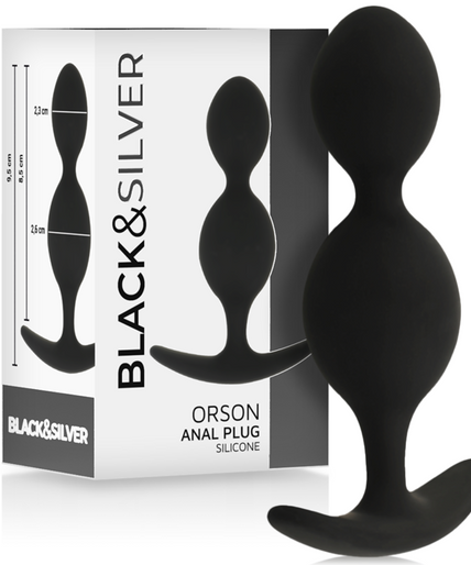 Black&silver – Orson Plug Silikon 2 Analwellen 9 Cm