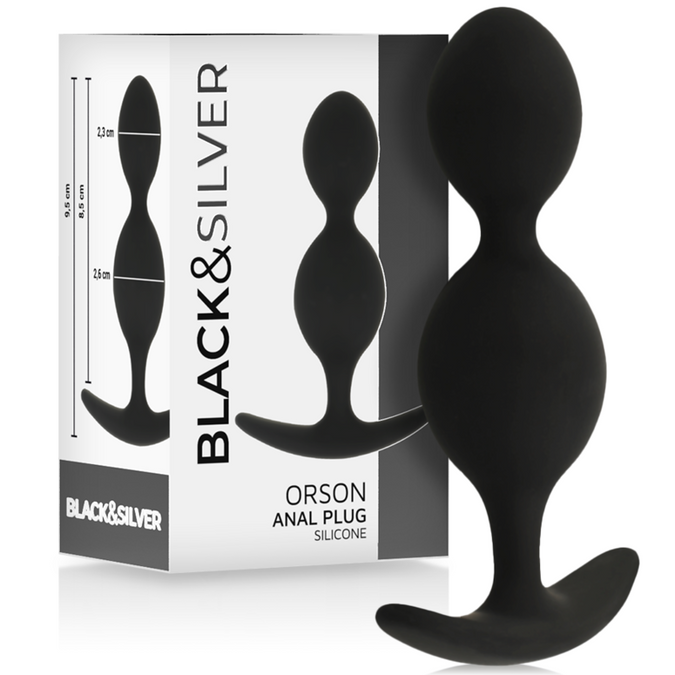 Black&silver – Orson Plug Silicone 2 Anal Waves 9 Cm