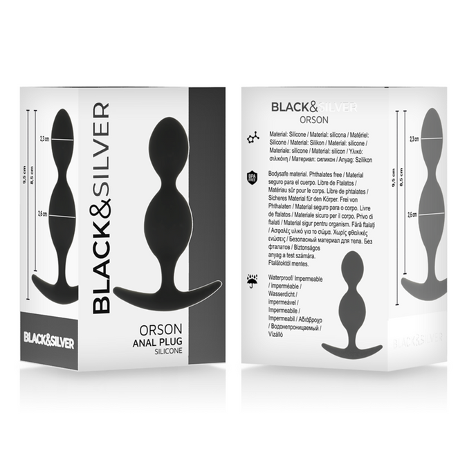 Black&silver – Orson Plug Silicone 2 Anal Waves 9 Cm