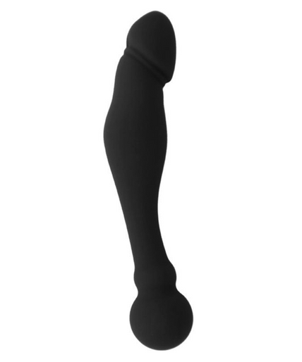 Schwarz&Silber – Karl G – Punktstimulierender Dildo Schwarz 18 Cm