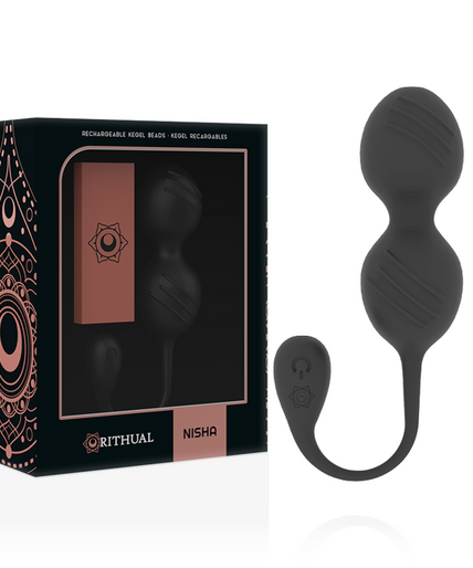 Rithual – Nisha Wiederaufladbare Vibrations-Kegel-Kugeln Schwarz