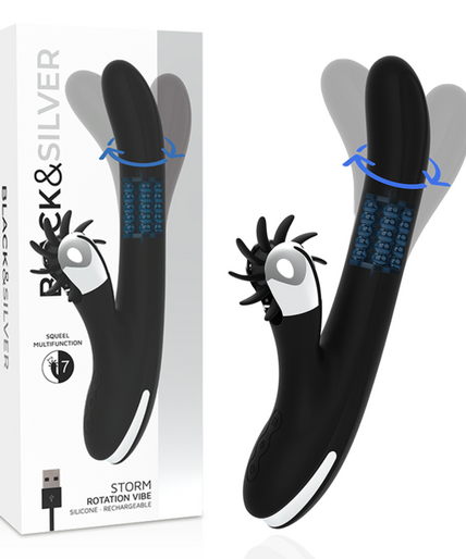 Black&silver – Bunny Storm Rotationsvibrator