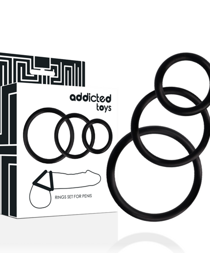 Addicted Toys – Rings Set for Penis Black