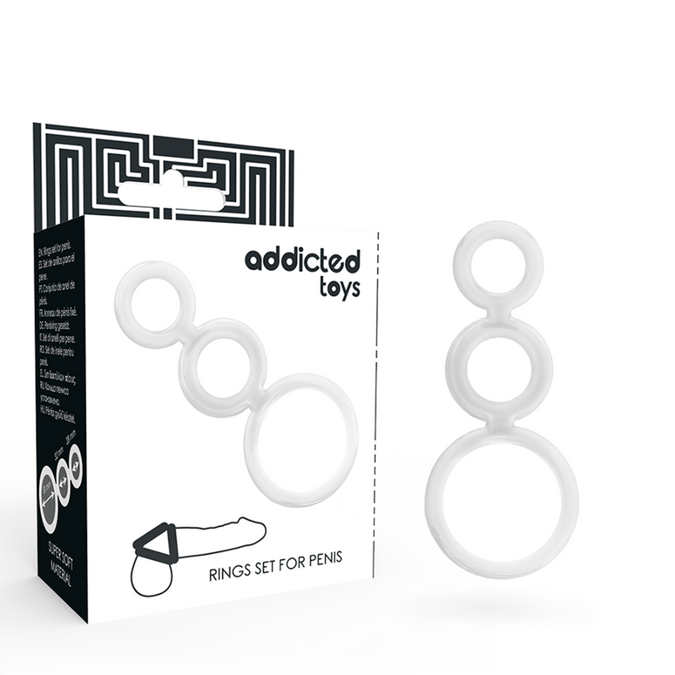 Addicted Toys – Rings Set for Penis Transparent