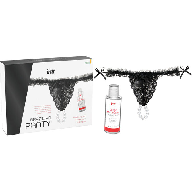 Intt Releases – Brazilian Black Panty With Pearls And Lubricant Gel 50 Ml