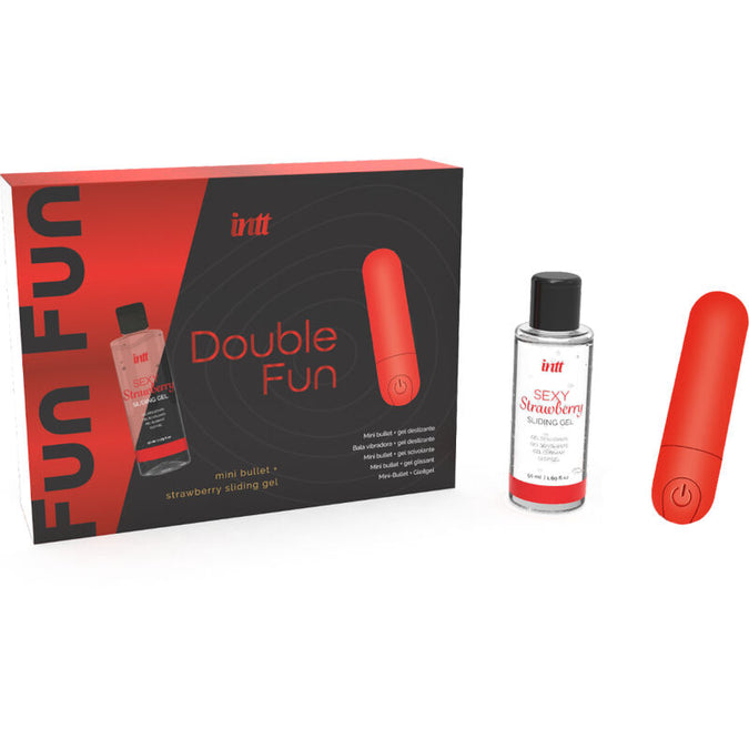 Intt Veröffentlichungen – Double Fun Set mit Vibrationskugel und Erdbeer-Massagegel