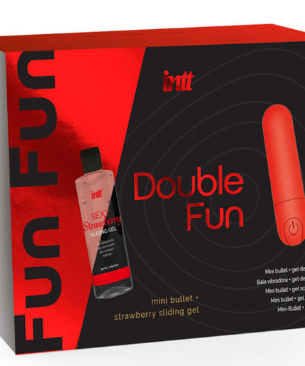 Intt Veröffentlichungen – Double Fun Set mit Vibrationskugel und Erdbeer-Massagegel