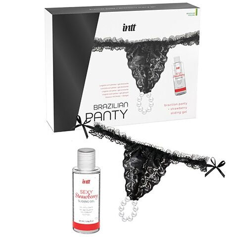 Intt Releases – Brazilian Black Panty With Pearls And Lubricant Gel 50 Ml