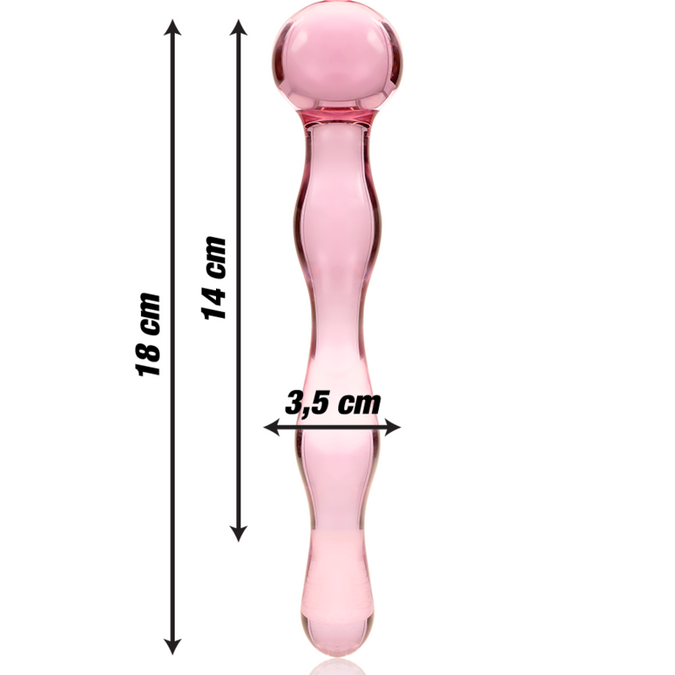 Nebula-serie van Ibiza – Model 13 Dildo van Borosilicaatglas Roze 18 cm – Ø 3,5 cm