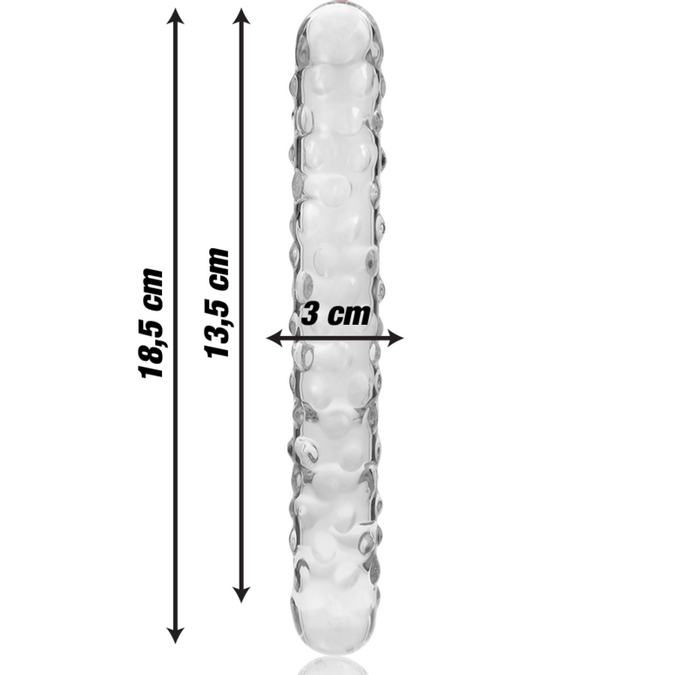 Nebula Series by Ibiza – Model 15 Dildo Borosilicate Glass Clear 18.5 cm – Ø 4 cm