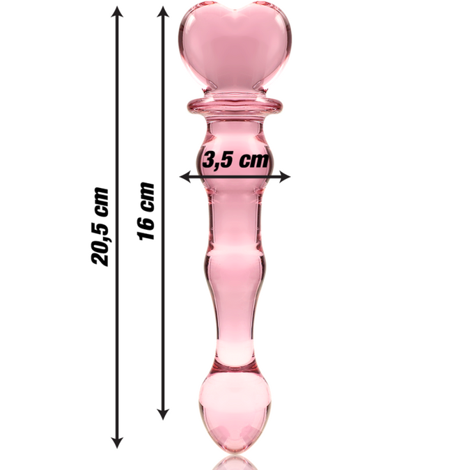 Nebula-serie van Ibiza – Model 21 Dildo van Borosilicaatglas Roze 20,5 cm – Ø 4 cm