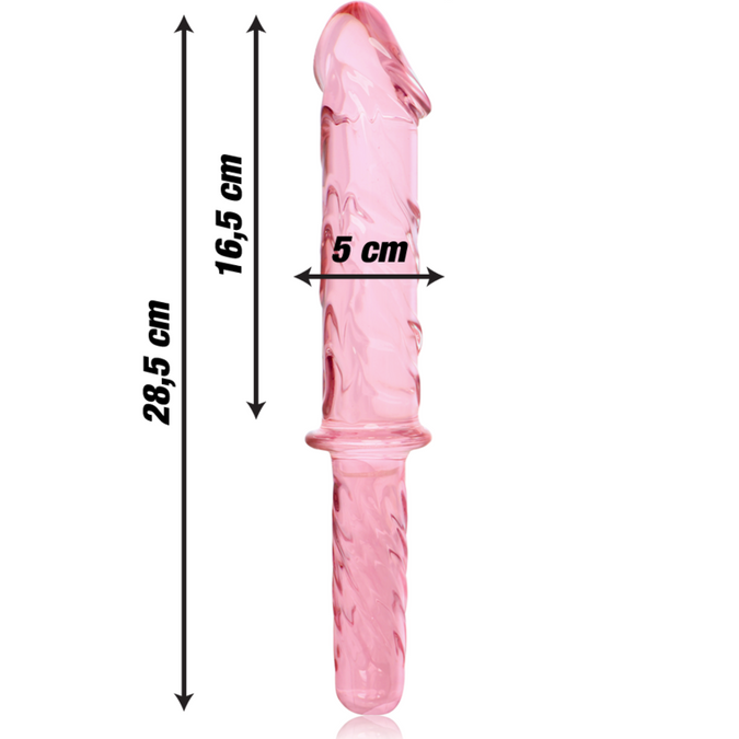 Nebula-serie van Ibiza – Model 24 Dildo van Borosilicaatglas Roze 28,5 cm – Ø 4 cm