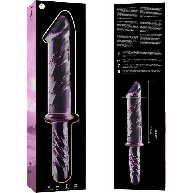 Nebula-serie van Ibiza – Model 24 Dildo van Borosilicaatglas Roze 28,5 cm – Ø 4 cm