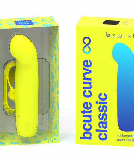B Swish – Bcute Curve Infinite Classic Rechargeable Silicone Vibrator Yellow