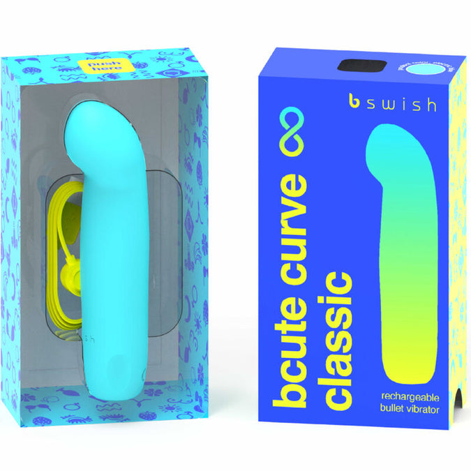 B Swish – Bcute Curve Infinite Classic Wiederaufladbarer Vibrator Blaues Silikon