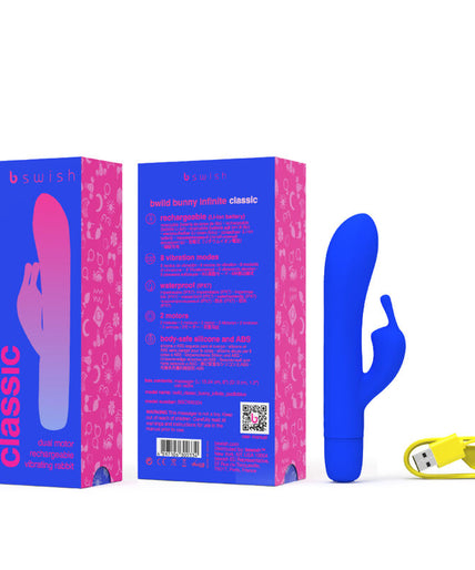 B Swish – Bwild Bunny Infinite Classic Wiederaufladbarer Vibrator Blaues Silikon