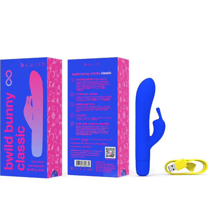 B Swish – Bwild Bunny Infinite Classic Wiederaufladbarer Vibrator Blaues Silikon