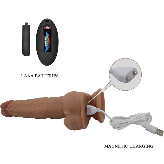 Pretty Love – Jonathan Silicone Dildo 3 Vibrations + 3 Insertion Measurements Remote Control 21 Cm