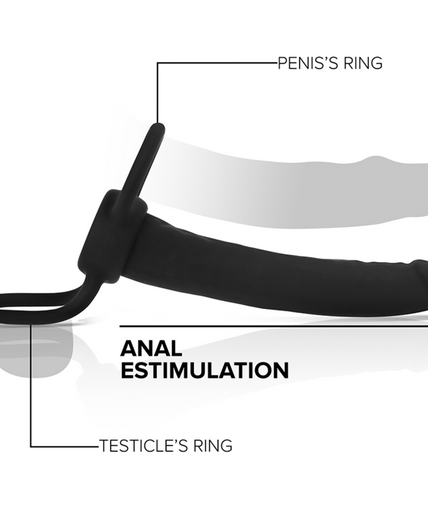 Mythologie – Cobi Onyx Anale Dildo met Penis- en Balring 13 cm Siliconen